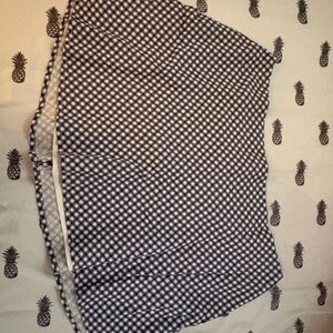 Simons Navy and White Gingham Midi Skirt